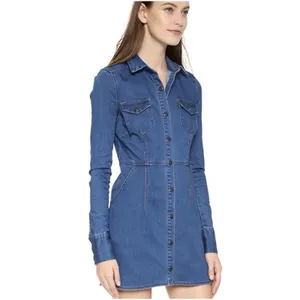 Free People Dynomite Denim Mini Dress XS Western Festival Long Sleeve Country thumbnail 3