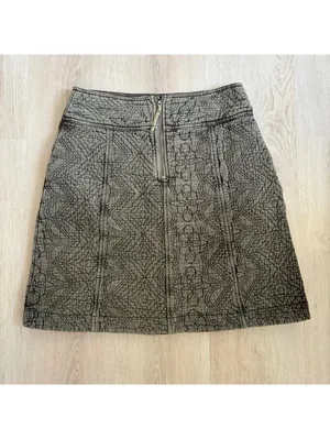 Anthropologie Pilcro EUC Women's Green Gray Quilted Mini Skirt Size 2 thumbnail 9