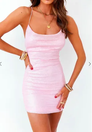 Hello Molly Bond Girl Dress Baby Pink thumbnail 1