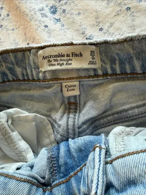Abercrombie & Fitch Light Wash Ultra High-Rise Straight Jeans thumbnail 2