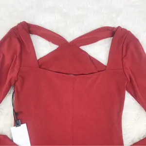 ASTR Brick Red Cutout Long Sleeve Midi Dress Size‎ XS Cockail Party Fall Winter thumbnail 8
