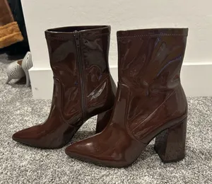Brown Leather Boots Size 9 thumbnail 1