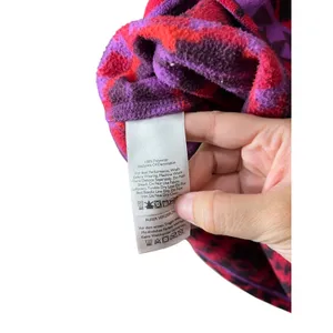 Eddie Bauer Womens Medium Fleece‎ 1/4 Zip Pullover Aztec Geometric Red Purple thumbnail 6