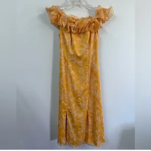 Keepsake Embrace Ruffle Off Shoulder Midi‎ Dress Small thumbnail 4