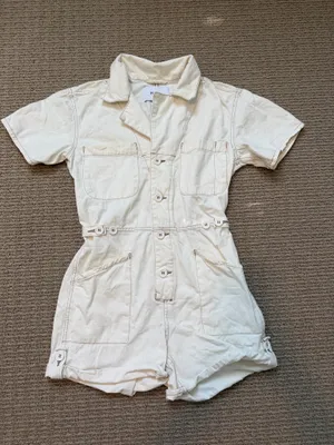 Pistola Parker White Denim Romper thumbnail 3