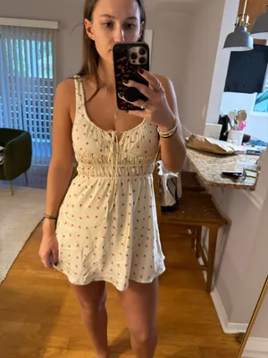 ZARA Satin Floral Mini Dress thumbnail 1
