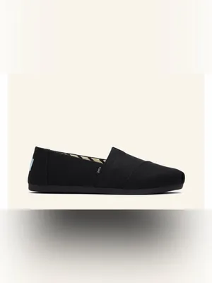 Toms Black Slip-On Canvas Shoes Size 5.5 Wide thumbnail 2