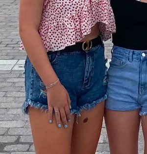 SheIn High Waisted Blue Jean Shorts thumbnail 1