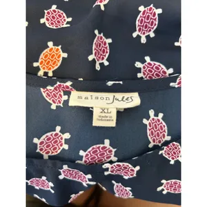 Maison Jules Turtle Print Sleeveless Blouse‎ Top XL thumbnail 3