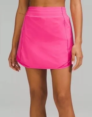NWT Lululemon Hotty Hot HR Sonic Pink Skirt Size 12 Shorts Underneath thumbnail 1