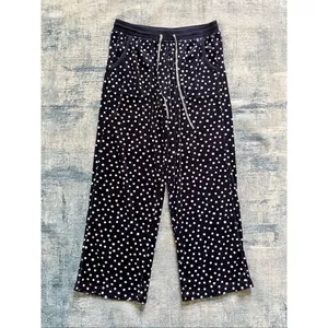 Nautica Navy Blue Polka Dot Plush Velour Pajama Set Women's Small thumbnail 3