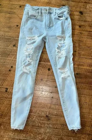 American Eagle distressed super hi-rise size 2 jeggings thumbnail 1