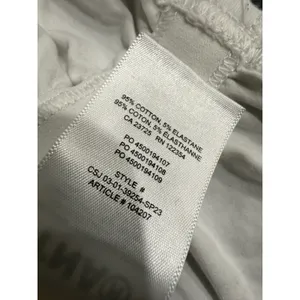 Tna Aritzia White Side Ruched‎ Short Sleeve T-Shirt Crewneck Top Large thumbnail 7