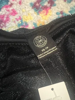 NWT urban outfitters Black High-Slit Ruched Midi Skirt with keyholes thumbnail 15