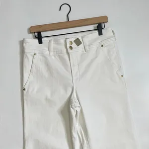 NWT!! J. CREW Slim Wide Jeans Stacked Buttons Solid White Size 29 Petite‎ 29P thumbnail 4