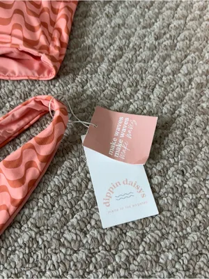 Dippin' Daisy's Peach and Orange Wave-Print Bikini Set thumbnail 5