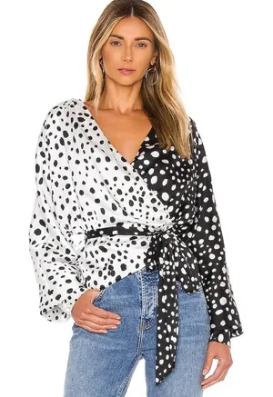 NWT Revolve LPA Dolman Wrap Top in Austin Print thumbnail 1