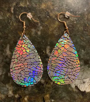 Handmade Teardrop Earrings Iridescence thumbnail 1