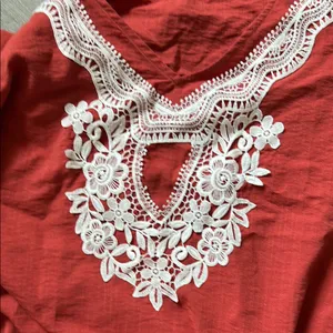 Elegant Red Fringe Dress Size M thumbnail 4
