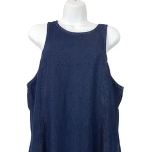 Re/Done Denim Jean Dress Womens Large Zip Back Western thumbnail 9