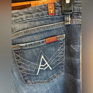 7 For All Mankind Jeans “A” Pocket Size 30 x 32 Stretch Flare Bootcut thumbnail 5