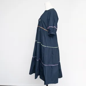 English Factory | Short Puff Sleeve Dress with‎ Piping Detail thumbnail 6