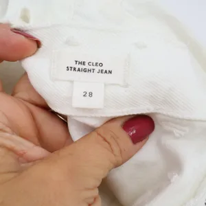 Madewell Jean Womens 28 The Cleo Straight White High Rise NW256 New thumbnail 4
