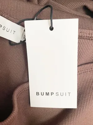 NWT Bumpsuit Sculpting Rib Off Shoulder Maternity Dress XS Brown Bodycon Midi thumbnail 12
