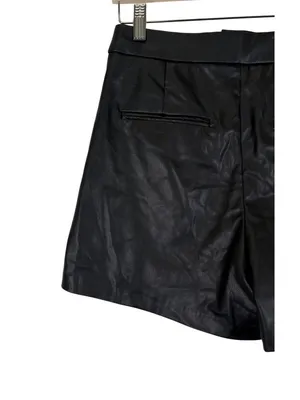 NEW Zara Faux Leather High Waist Shorts Size Small thumbnail 6