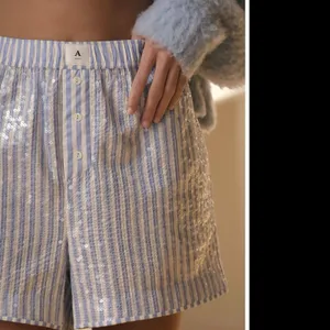 NEW Anthropologie The Wren Boxer Shorts: Sequin Edition - Light Blue Small‎ thumbnail 2