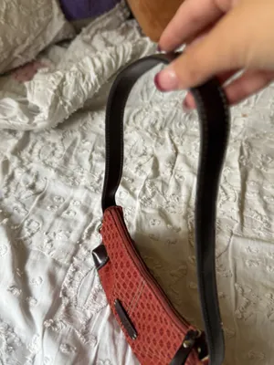 Nine & Co. Red Geometric Shoulder Bag with Dark Brown Trim thumbnail 4