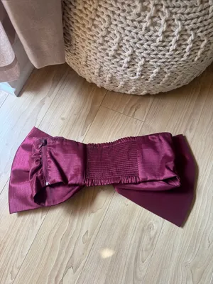 Oh Polly Wine Satin Bow Top thumbnail 3