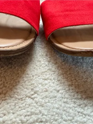 A New Day Red Faux Suede d’Orsay Flats Women’s Size‎ 11 thumbnail 4