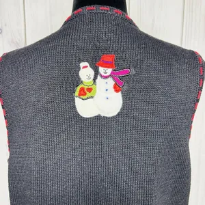 Designers Originals Studio Christmas Sweater Vest Size S Snowman Vintage thumbnail 10
