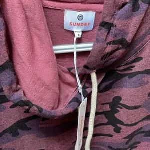 NWT Sundry Camo Boyfriend Hoodie in Plum 0‎ XS thumbnail 11