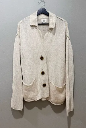 BDG Cream Chunky Knit Button Down Oversized Cardigan Size XS thumbnail 1