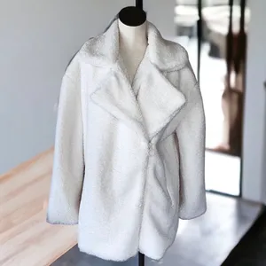 NWT C& C California White Teddy Faux Fur Sherpa Cozy Coat XL Ivory white thumbnail 4
