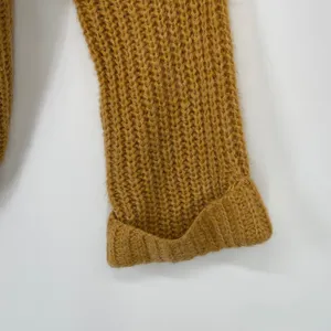 Lulus Oversized Slouchy‎ Knit Cardigan Sweater Mustard Yellow Pockets M Boxy thumbnail 4