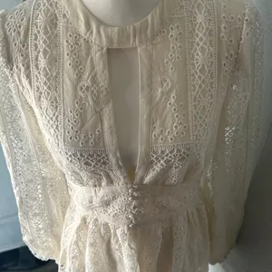 Impressions Cream Long Sleeve Lace Dress thumbnail 6