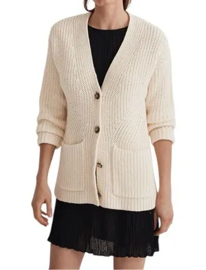 Madewell Kent Cardigan Sweater – Chunky Cotton Blend,Size XS thumbnail 1