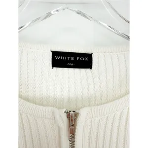 White Fox Boutique From the Heart Full Zip Sweater Women's S/M White Coastal thumbnail 6