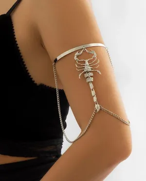 Fashion Tassel Charm Upper Arm Chain Bracelets for Women Gothic Scorpion Armlet Cuff thumbnail 1