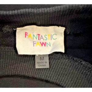 Fantastic Fawn Sweatshirt M Black Multicolor Sequin Tiger Oversized Crewneck thumbnail 4
