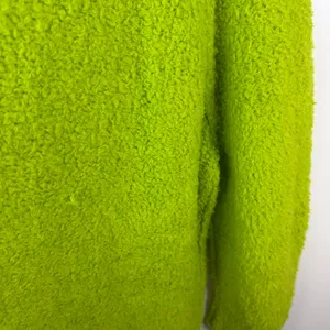 Free People Found My Friend Lime‎ Green Boucle Wool Blend Oversized Sweater Sz M thumbnail 3