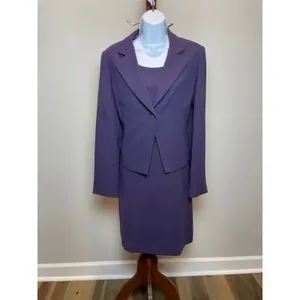 Tyler Gillis Suit Size 8 Purple Vintage 2‑Piece Sleeveless Dress and Blazer Set thumbnail 14