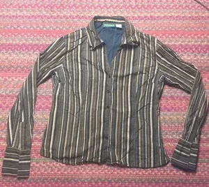 Vintage Brown Vertical Stripe Long Sleeve thumbnail 1