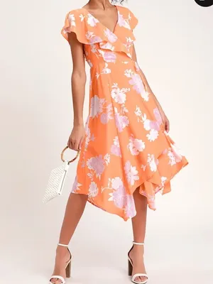 Lulu's Size XL Garden of Joy Floral Ruffled Wrap Dress w/Asymmetrical Hem NWT thumbnail 2