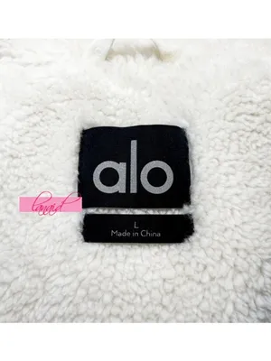 Alo Orion Cropped Puffer Silver Ivory Shiny Metallic Warm Sherpa-Lined Coat L thumbnail 8