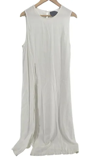 Sunday in Brooklyn Maxi Dress Womens Large Sleeveless High Slit White EUC thumbnail 1