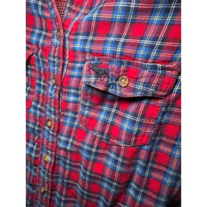 Abercrombie & Fitch Women's Plaid Flannel Long Sleeve Shirt, Size S thumbnail 4